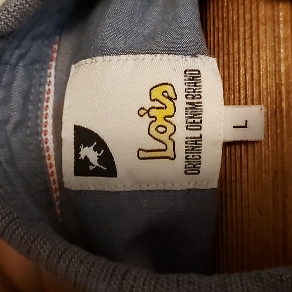 Lois Men's medium-large button up T-shirt, Denim - Picture 3 of 3